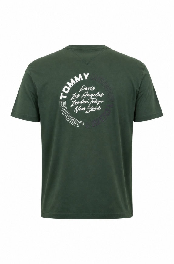 TOMMY JEANS GRAPHIC TEE STREETWEAR GREEN MEN PRE OWNED XL