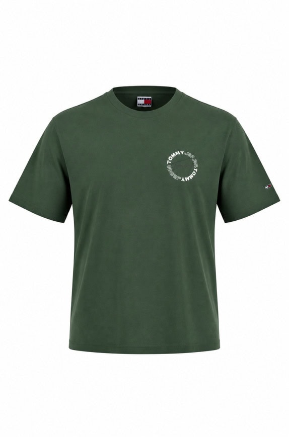 TOMMY JEANS GRAPHIC TEE STREETWEAR GREEN MEN PRE OWNED XL