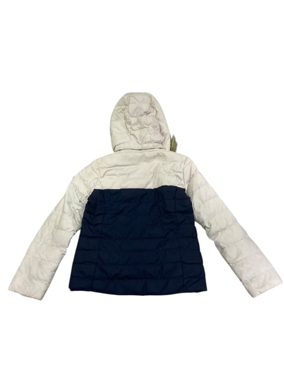 TOMMY JEANS giacca da donna imbottita con cappuccio e pelliccia bicolore bianco-blu S