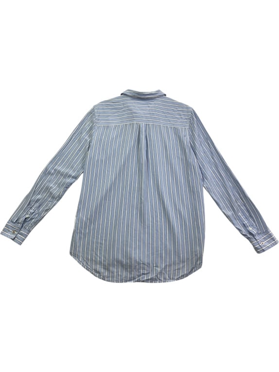 TOMMY JEANS ΓΥΝΑΙΚΕΙΟ ΠΟΥΚΑΜΙΣΟ ΡΙΓΕ CLASSIC FLAG LOGO ΜΠΛΕ/ΛΕΥΚΟ L
