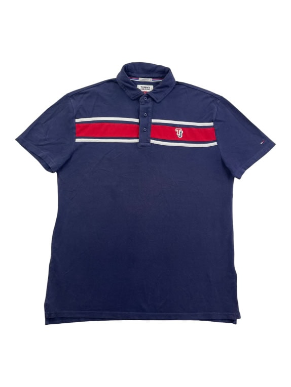 TOMMY JEANS POLO SHIRT LOGO BLUE UNISEX L