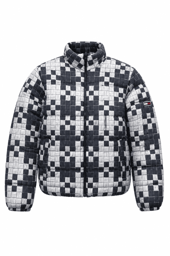 TOMMY JEANS GIACCA PUFFER GRAPHIC NERO BIANCO UNISEX PRE OWNED M