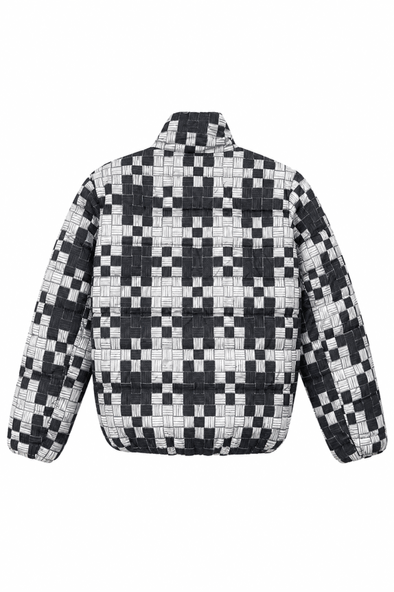 TOMMY JEANS PUFFER JACKET GRAPHIC BLACK WHITE UNISEX PRE OWNED M