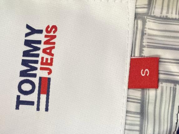 TOMMY JEANS PUFFER JACKET PATCHWORK MAYRO LEUKO ΑΝΤΡΙΚΟ PRE OWNED S