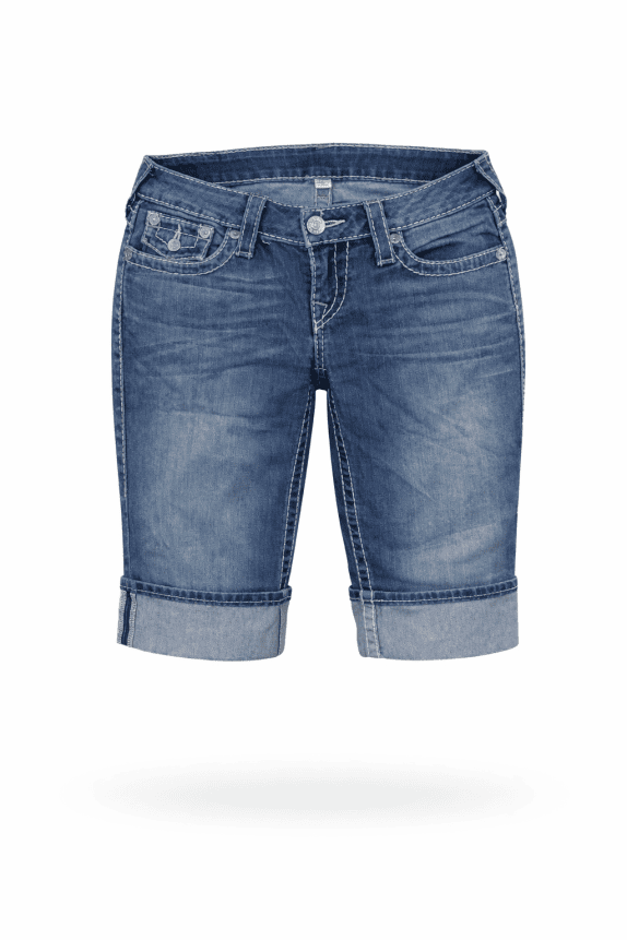 TRUE RELIGION CUTOFF DENIM SHORTS VINTAGE BLUE MENS PRE OWNED M