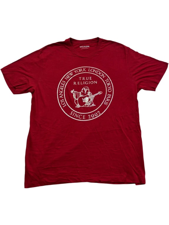 TRUE RELIGION T-SHIRT ΜΕ LOGO BUDDHA ΚΟΚΚΙΝΟ UNISEX 2XL