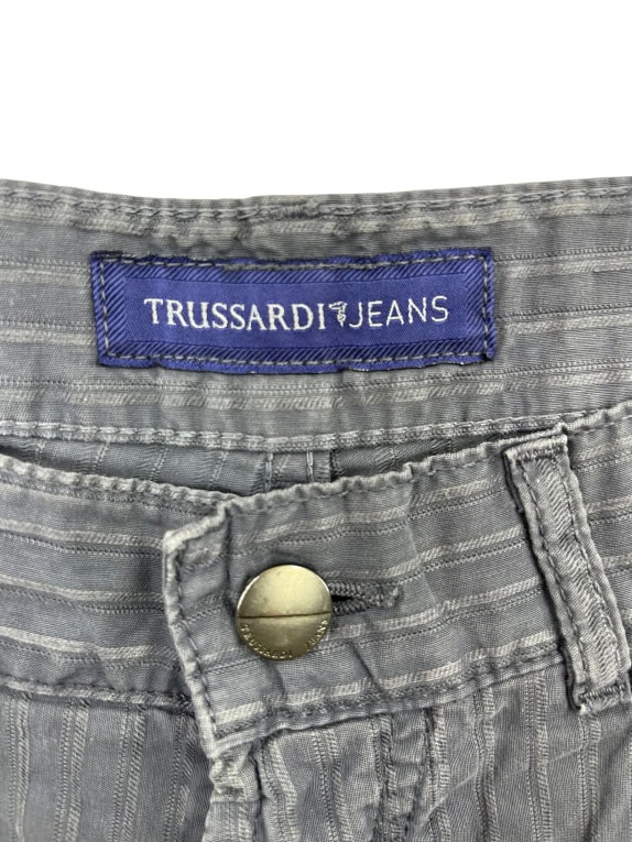Trussardi Jeans Παντελόνι Ριγέ Casual Γκρι Γυναικείο M