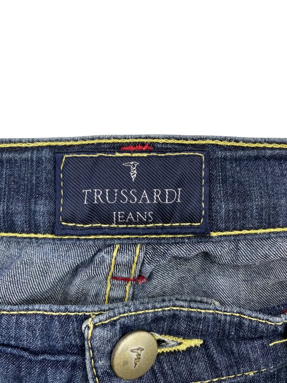 TRUSSARDI JEANS ΠΑΝΤΕΛΟΝΙ ΤΖΙΝ VINTAGE ΚΕΝΤΗΤΟ LOGO ΜΠΛΕ ΑΝΔΡΙΚΟ M