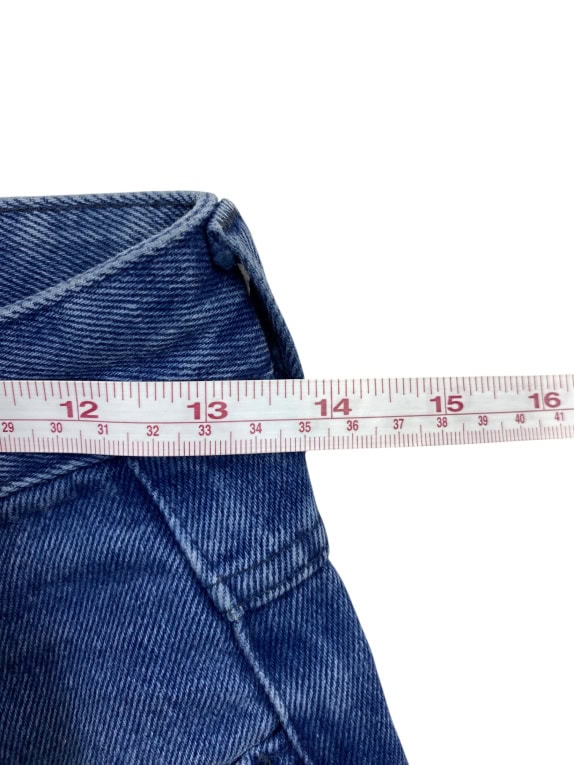 TRUSSARDI JEANS ΠΑΝΤΕΛΟΝΙ VINTAGE ΔΕΡΜΑΤΙΝΟ ΛΟΓΟΤΥΠΟ ΜΠΛΕ ΓΥΝΑΙΚΕΙΟ XS