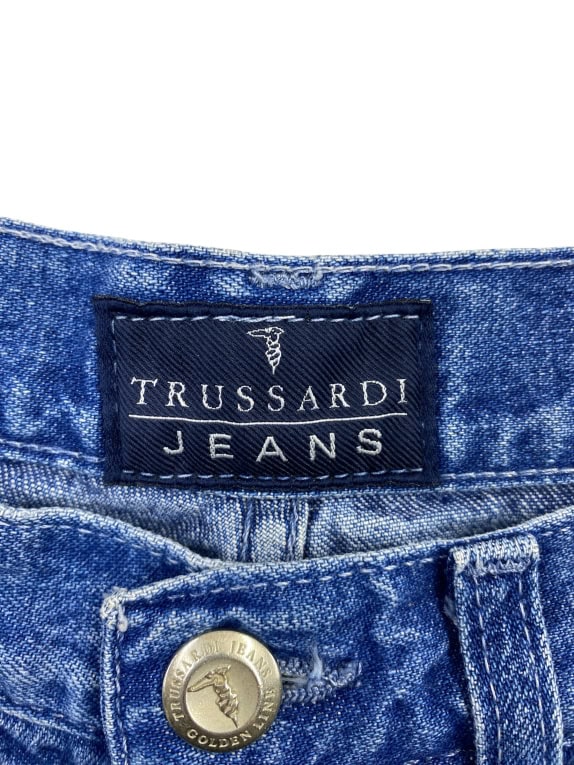 TRUSSARDI JEANS ΠΑΝΤΕΛΟΝΙ VINTAGE GOLDEN LINE ΜΠΛΕ ΓΥΝΑΙΚΕΙΟ XS