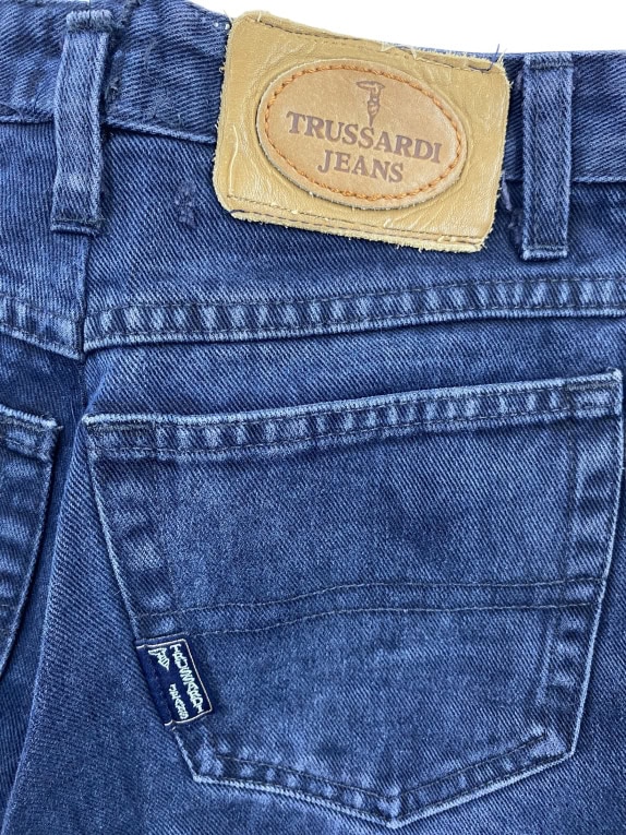 TRUSSARDI JEANS ΠΑΝΤΕΛΟΝΙ VINTAGE ΛΟΓΟΤΥΠΟ ΜΠΛΕ ΓΥΝΑΙΚΕΙΟ XS