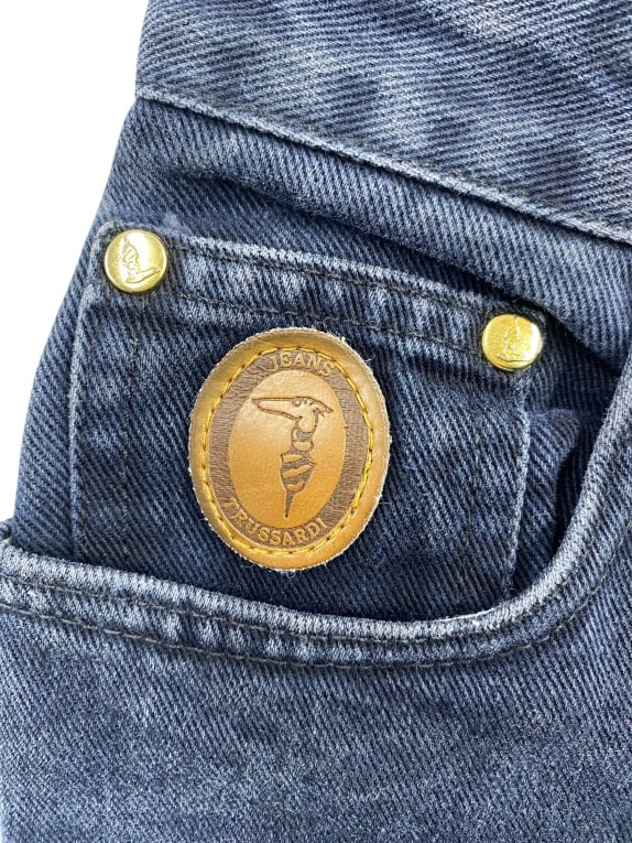TRUSSARDI JEANS ΠΑΝΤΕΛΟΝΙ VINTAGE ΛΟΓΟΤΥΠΟ ΜΠΛΕ ΓΥΝΑΙΚΕΙΟ XS