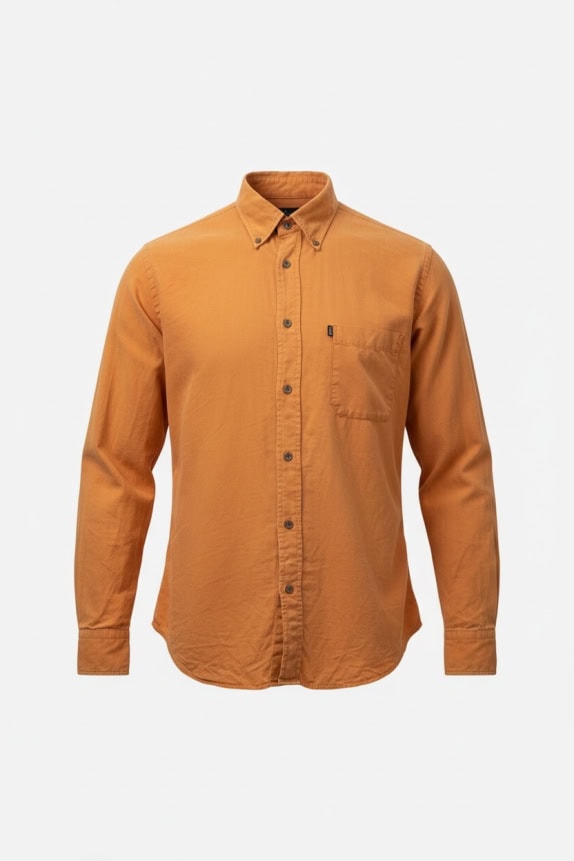 Trussardi Jeans Casual Button-Down Shirt Orange Men L