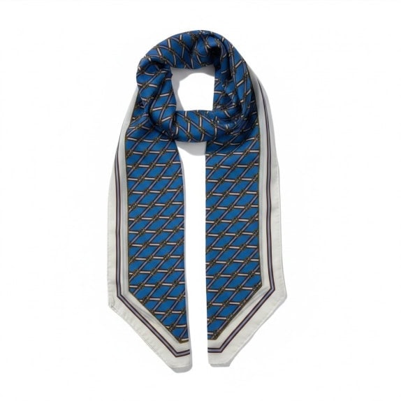 TRUSSARDI SCARF VINTAGE BLUE UNISEX PRE OWNED