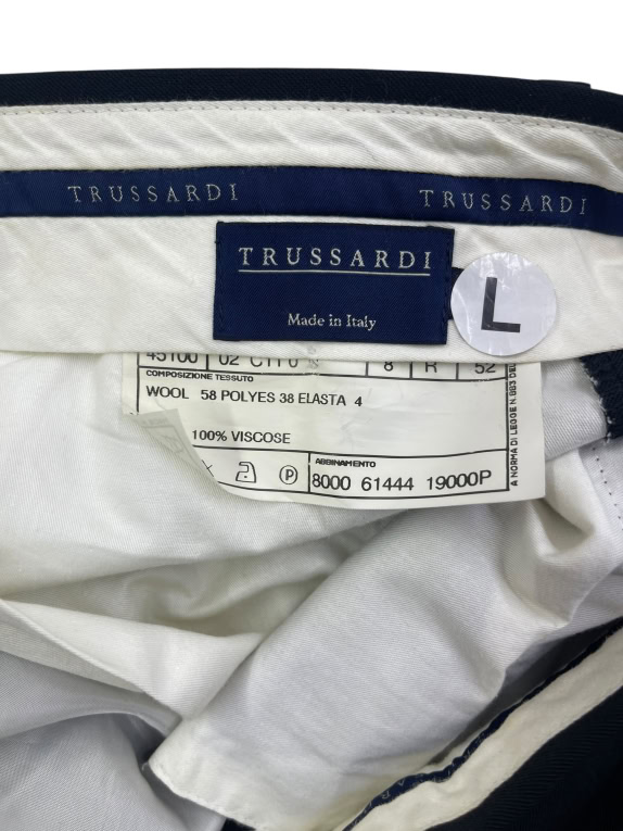 TRUSSARDI ΠΑΝΤΕΛΟΝΙ ΥΦΑΣΜΑΤΙΝΟ VINTAGE CLASSIC ΜΑΥΡΟ ΑΝΔΡΙΚΟ L