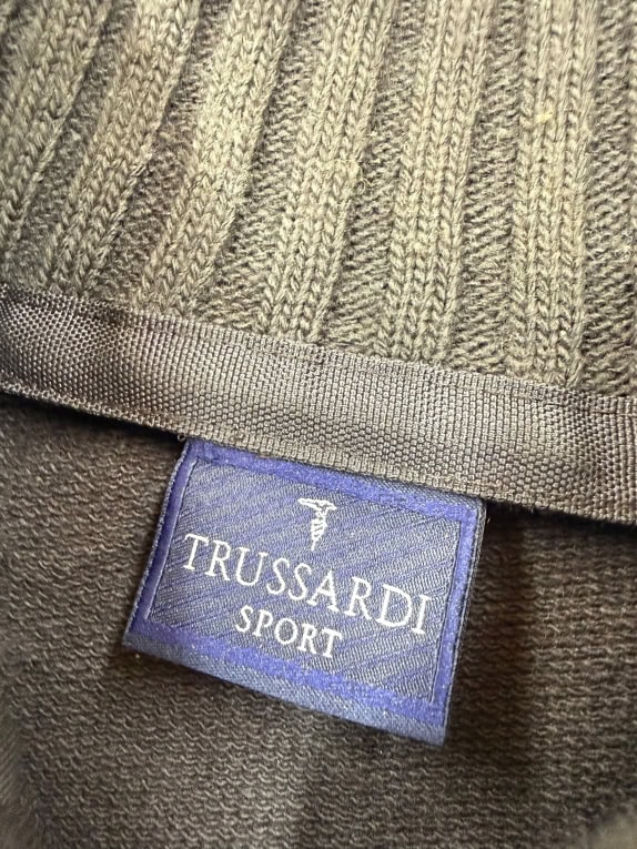 TRUSSARDI SPORT Φούτερ Με Φερμουάρ Στο Λαιμό Λογότυπο Καφέ Ανδρικό M