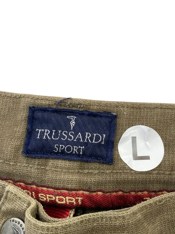 TRUSSARDI SPORT CARGO PANTS UTILITY OLIVE MENS PRE OWNED L