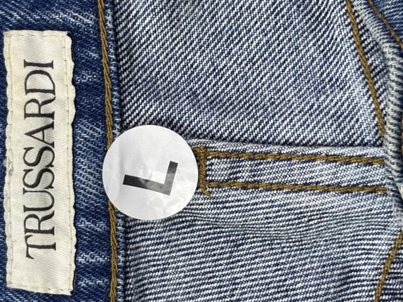 TRUSSARDI ΤΖΙΝ ΠΑΝΤΕΛΟΝΙ BOOTCUT ΜΠΛΕ ΓΥΝΑΙΚΕΙΟ PRE OWNED L