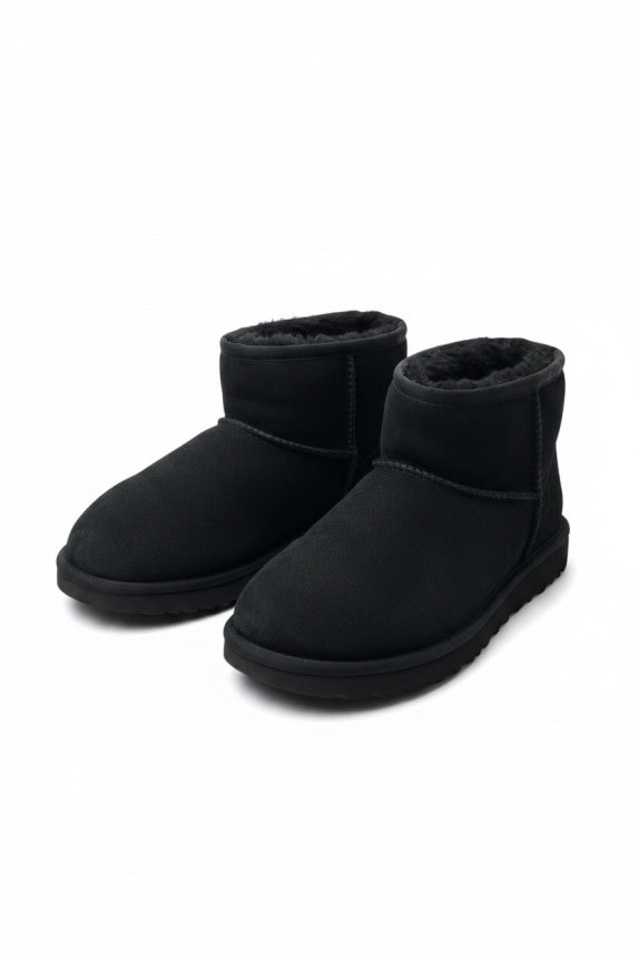 UGG ANKLE BOOTS MINIMAL BLACK UNISEX PRE OWNED EU36