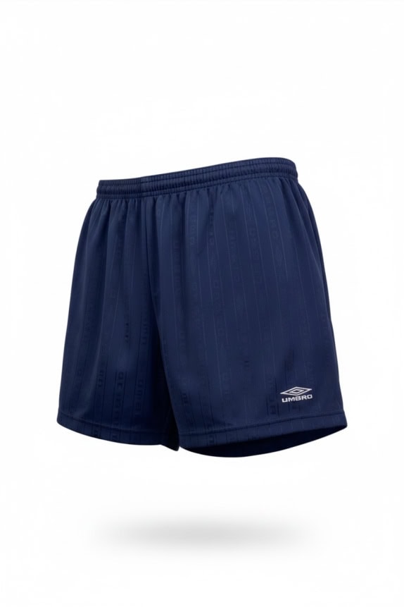 UMBRO VINTAGE FOOTBALL SHORTS MONOGRAM PATTERN BLUE MEN'S L