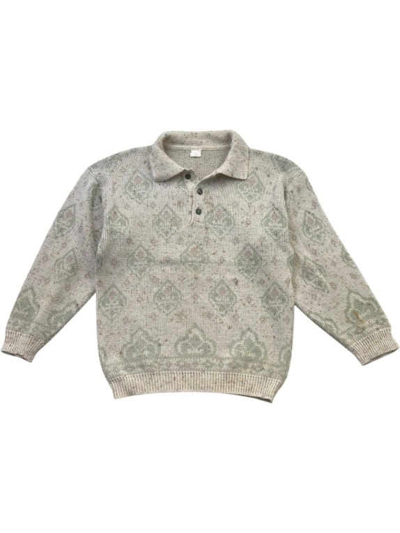 UNBRANDED ΠΛΕΚΤΟ ΠΟΛΟ RETRO CREAM UNISEX PRE OWNED S