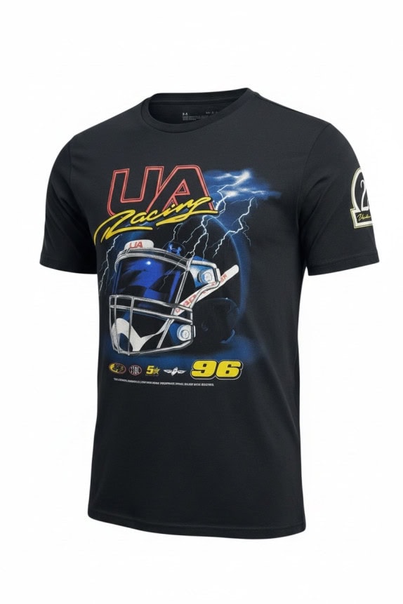 UNDER ARMOUR T SHIRT RACING GRAPHIC FADED BLACK ΑΝΤΡΙΚΟ PRE OWNED M