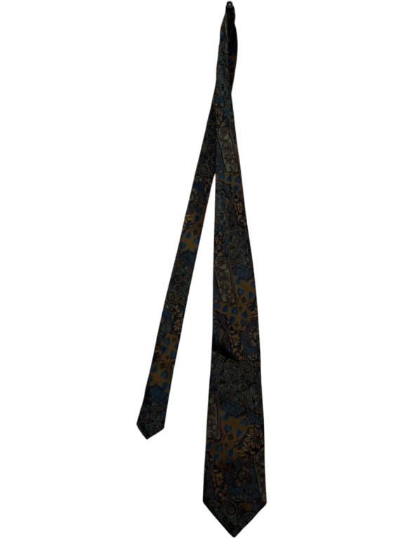 UNGARO PARIS ΓΡΑΒΑΤΑ VINTAGE PAISLEY ΜΠΛΕ ΚΑΦΕ ΑΝΤΡΙΚΗ PRE OWNED