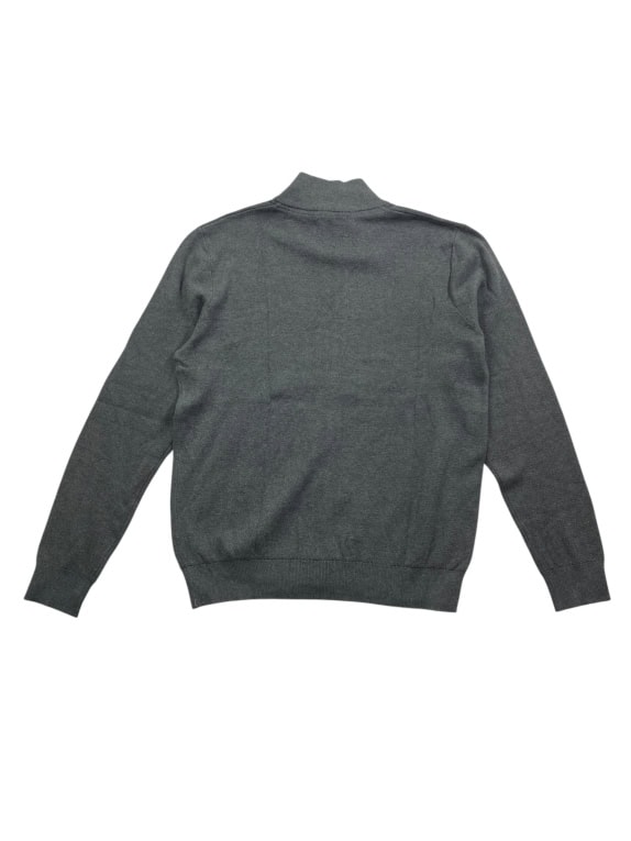 UNIVERSITY CLUB Πλεκτή Ζακέτα Full Zip Casual Με Λογότυπο Γκρι Ανδρική XL