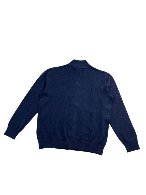 University Club Men’s Knit Zip-Up Cardigan Blue Size L