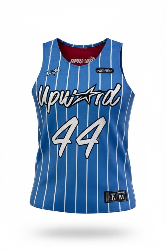 UPWARD ΑΜΑΝΙΚΗ ΦΑΝΕΛΑ BASKETBALL STRIPED ΜΠΛΕ ΑΝΤΡΙΚΟ PRE OWNED S