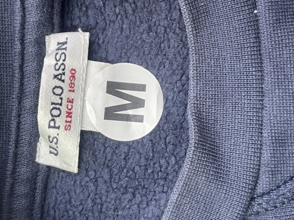 US POLO ASSN CREWNECK SWEATSHIRT MINIMAL NAVY MEN PRE OWNED M