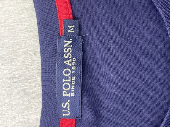 US POLO ASSN T SHIRT GRAPHIC COLOR BLOCK NAVY RED UOMO PRE OWNED M