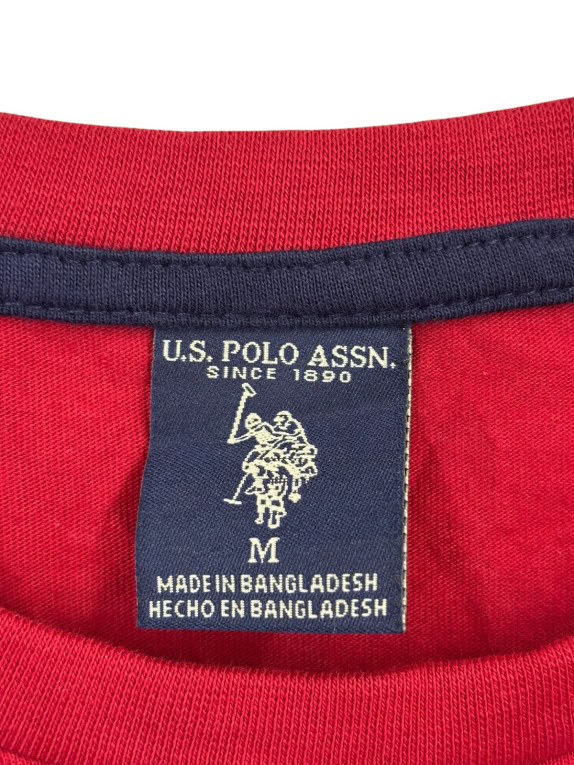 US POLO ASSN ΜΑΚΡΥΜΑΝΙΚΗ ΜΠΛΟΥΖΑ MINIMAL ΚΟΚΚΙΝΗ ΑΝΤΡΙΚΟ PRE OWNED M