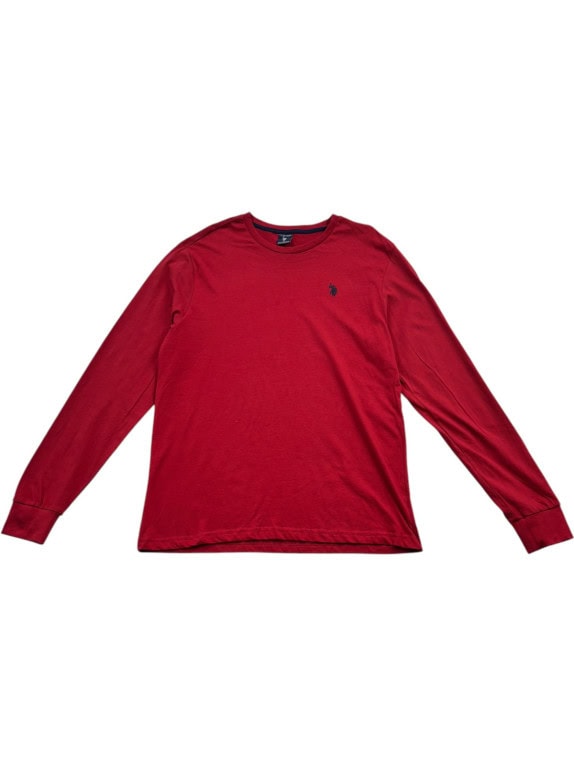 US POLO ASSN ΜΑΚΡΥΜΑΝΙΚΗ ΜΠΛΟΥΖΑ MINIMAL ΚΟΚΚΙΝΗ ΑΝΤΡΙΚΟ PRE OWNED M