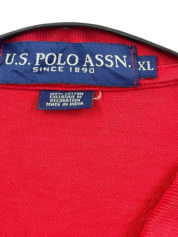 US POLO ASSN ΜΠΛΟΥΖΑ POLO RETRO ΚΟΚΚΙΝΟ ΑΝΤΡΙΚΟ XL pre-owned