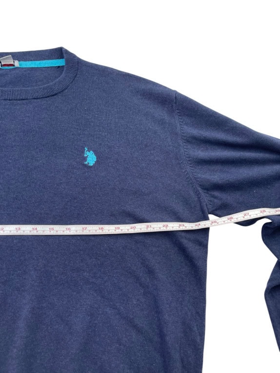 US POLO ASSN ΠΛΕΚΤΟ ΠΟΥΛΟΒΕΡ MINIMAL NAVY ΑΝΤΡΙΚΟ PRE OWNED L