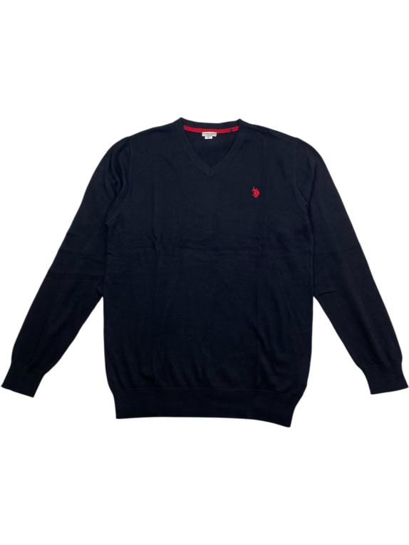 U.S. POLO ASSN. Πλεκτό Πουλόβερ V-Neck Navy Blue Ανδρικό XL