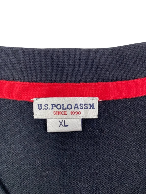 U.S. POLO ASSN. Πλεκτό Πουλόβερ V-Neck Navy Blue Ανδρικό XL