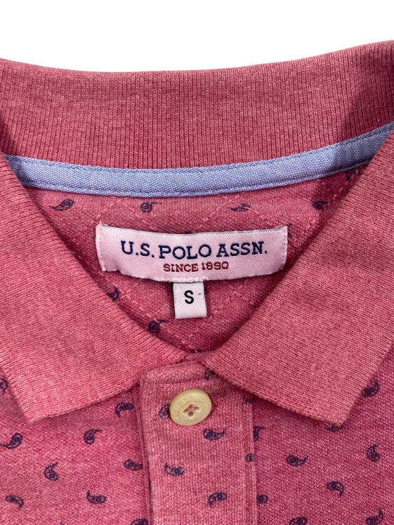 U.S. Polo Assn. Polo Μπλούζα Casual All Over Print Λογότυπο Ροζ Ανδρική S