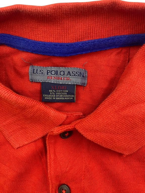 U.S. Polo Assn. Polo Μπλούζα Colorblock Classic Logo Κόκκινο Πορτοκαλί Γκρι Ανδρική S
