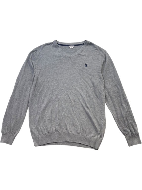 US POLO ASSN ΠΟΥΛΟΒΕΡ MINIMAL ΓΚΡΙ ΑΝΤΡΙΚΟ PRE OWNED L