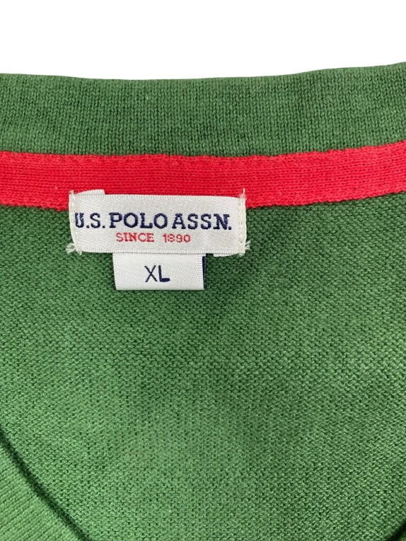 U.S. Polo Assn. Πράσινη Πλεκτή Μπλούζα V-Neck Ανδρική XL