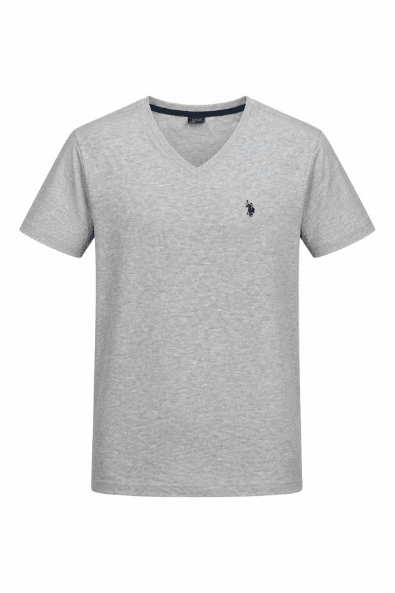 US POLO ASSN T SHIRT MINIMAL GREY MEN PRE OWNED XL