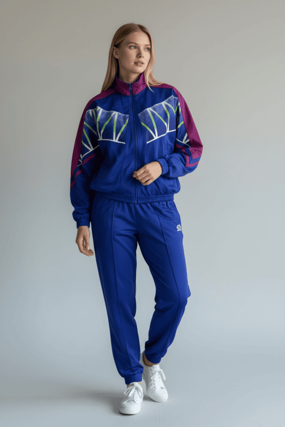 Used Co Φόρμα Σετ Tracksuit Vintage Λογότυπο Μπλε Γυναικείο M