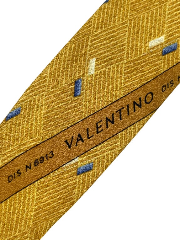 VALENTINO ΓΡΑΒΑΤΑ CLASSIC ΓΕΩΜΕΤΡΙΚΗ ΜΟΥΣΤΑΡΔΙ ΑΝΤΡΙΚΟ PRE OWNED