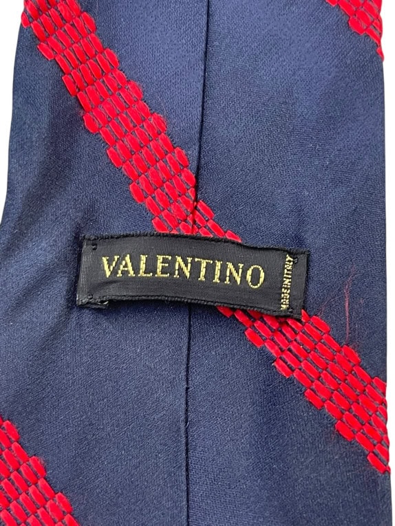 VALENTINO ΓΡΑΒΑΤΑ CLASSIC ΡΙΓΕ NAVY ΚΟΚΚΙΝΟ ΑΝΤΡΙΚΟ PRE OWNED