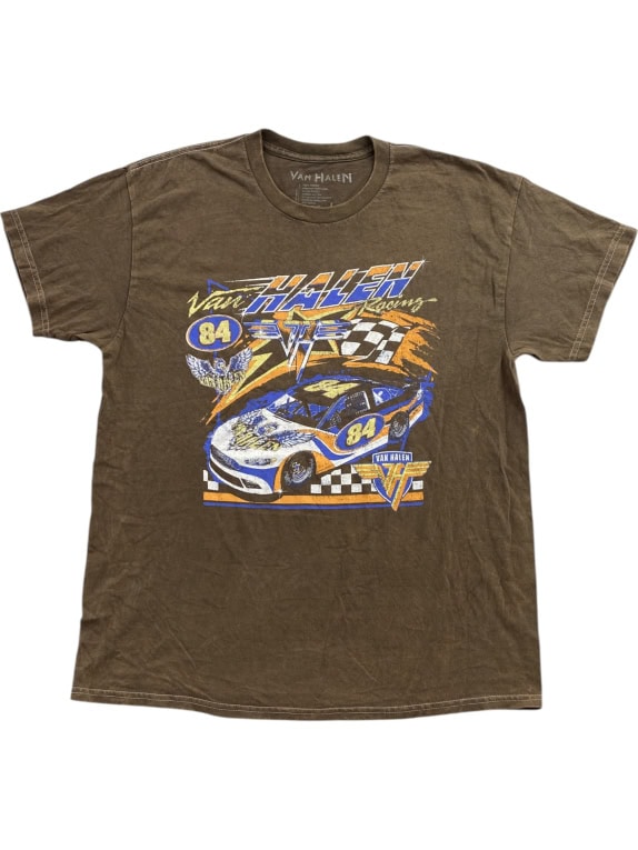 VAN HALEN RACING T-SHIRT ΚΑΦΕ UNISEX L pre-owned