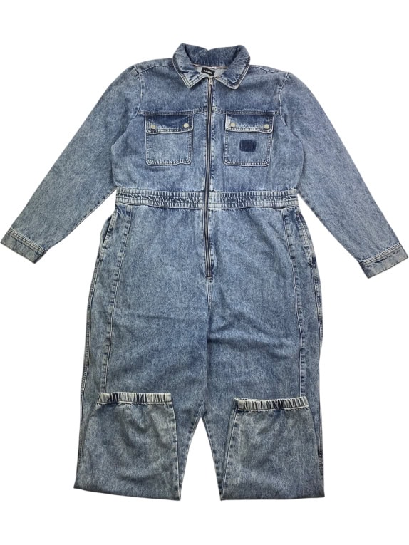 VANS Denim Ολόσωμη Φόρμα Vintage Λογότυπο Acid Wash Μπλε Unisex 2XL