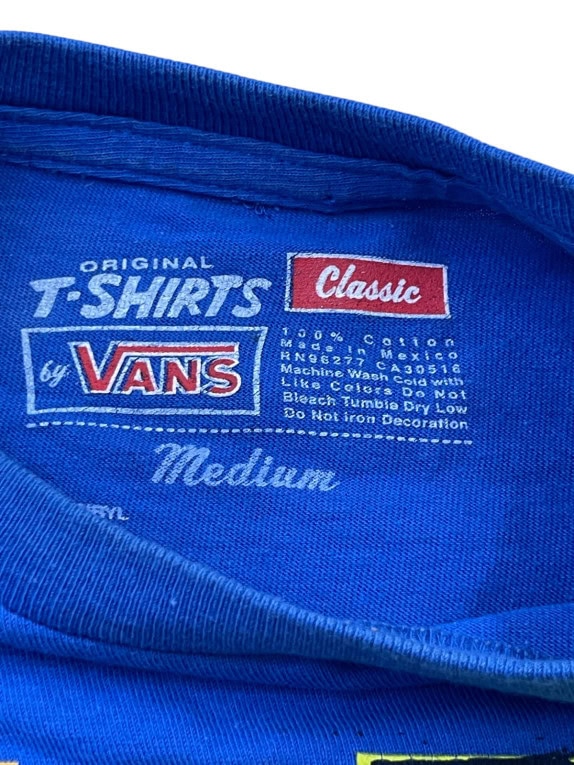 VANS GRAPHIC TEE STREETWEAR BLUE MEN PRE OWNED L