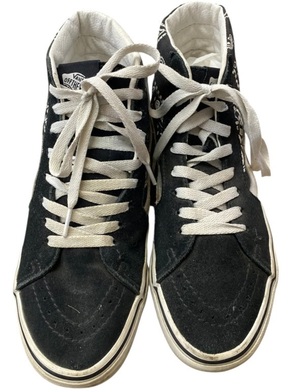 VANS HIGH TOP SNEAKERS SKATE GRAPHIC ΜΑΥΡΟ ΛΕΥΚΟ UNISEX PRE OWNED EU 38